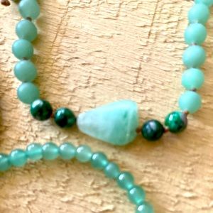 Green Advertine and Apatite Jade Adjustable Necklace up to 18in